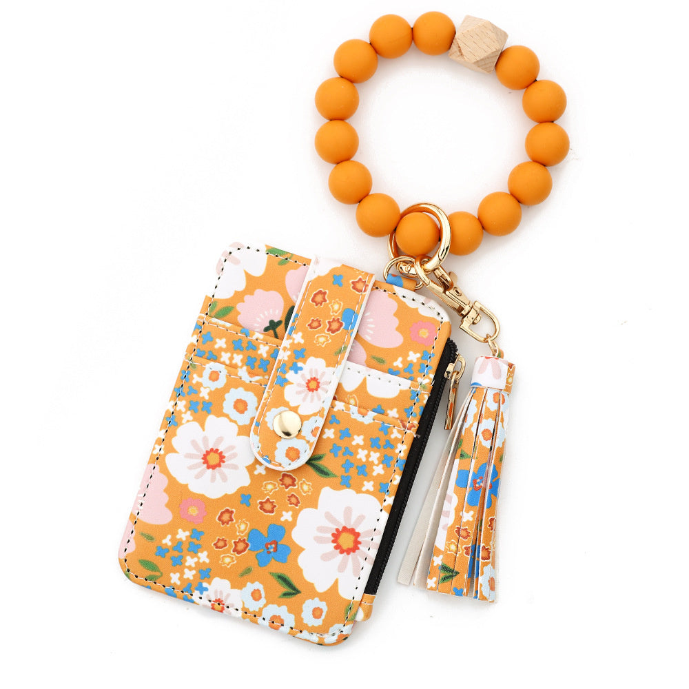 🌸Women's Floral Print Leather Card Bag