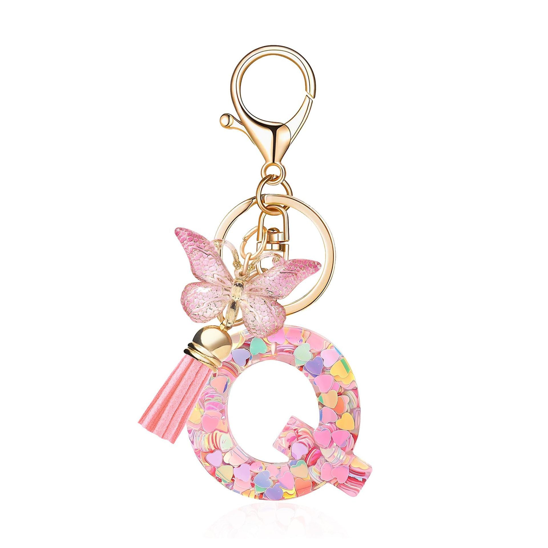 🔥BUY 2 GET 1 FREE 🎁Butterfly Letter Keychain Tassel Design Vibrant Durable Lightweight Gift