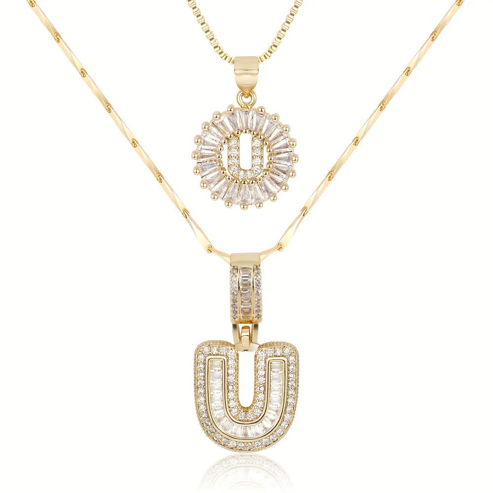 【LAST DAY 48% OFF】2 Pack - Initial Letter Pendant Necklaces