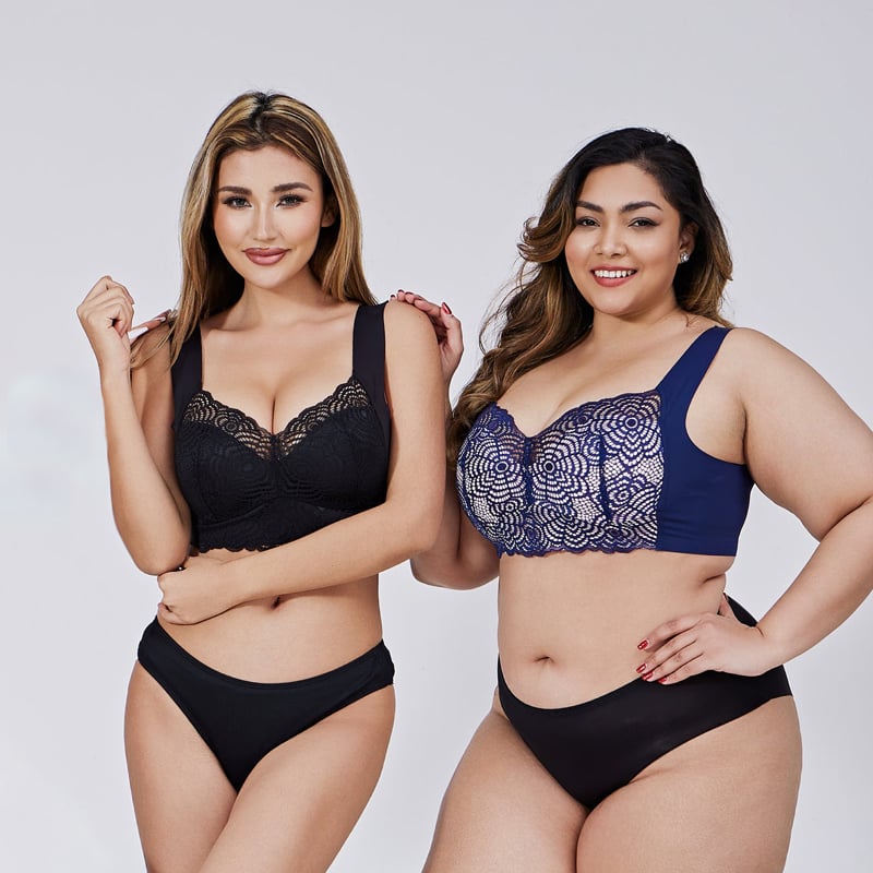 ⏰49%Off 3 Days To Go⏰ - Comfortable & Supportive Push-Up Seamless Lace Cut-Out Bra