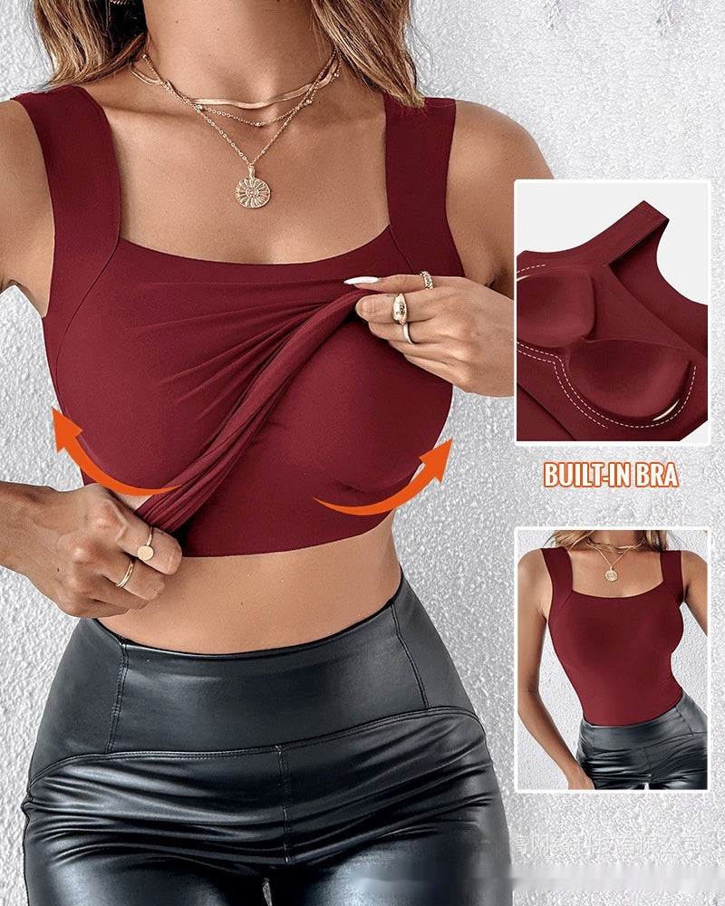 š„U Neck Shapewear Built-in Bra Tank