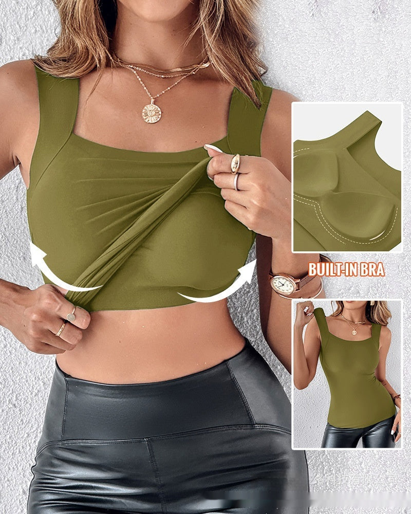 š„U Neck Shapewear Built-in Bra Tank