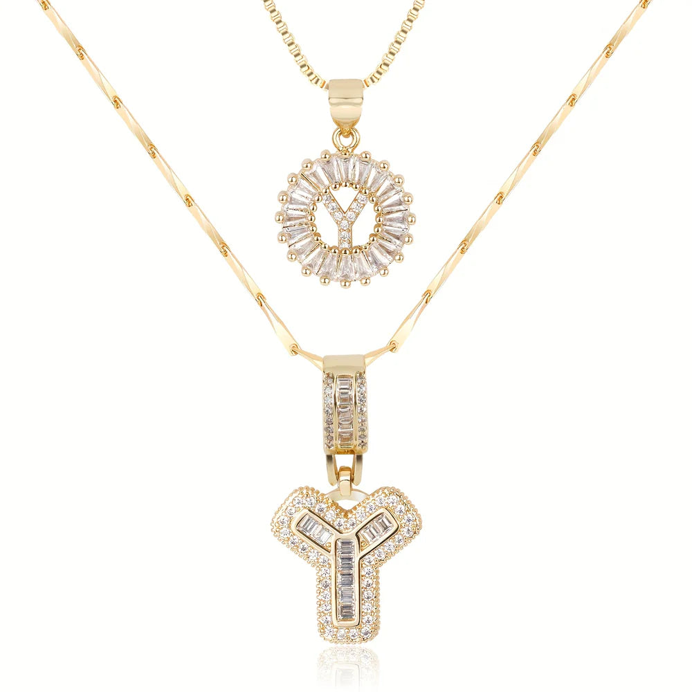 【LAST DAY 48% OFF】2 Pack - Initial Letter Pendant Necklaces