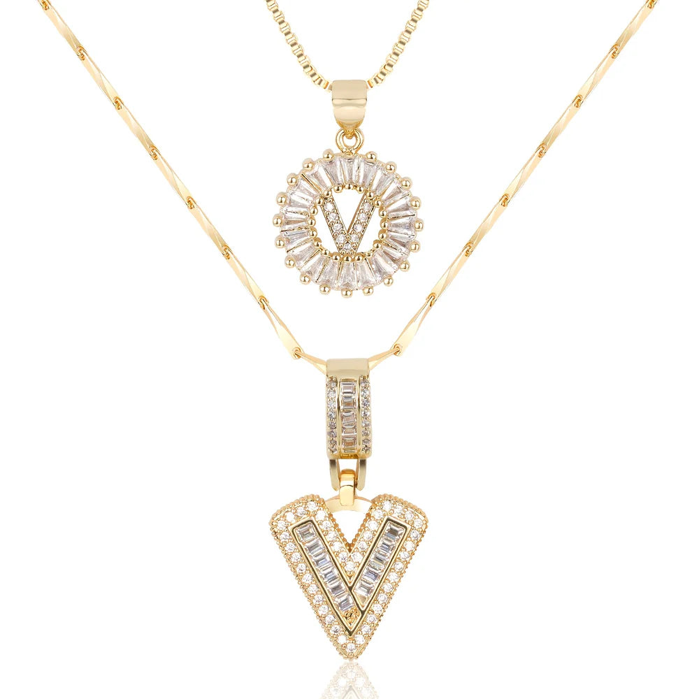 【LAST DAY 48% OFF】2 Pack - Initial Letter Pendant Necklaces