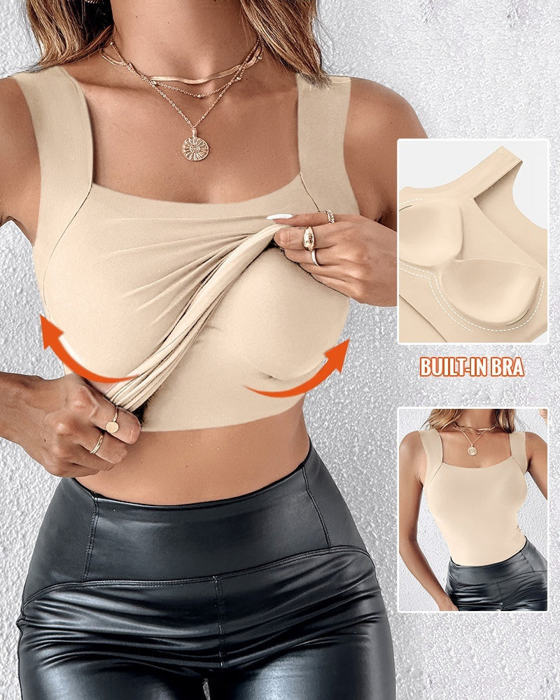 š„U Neck Shapewear Built-in Bra Tank