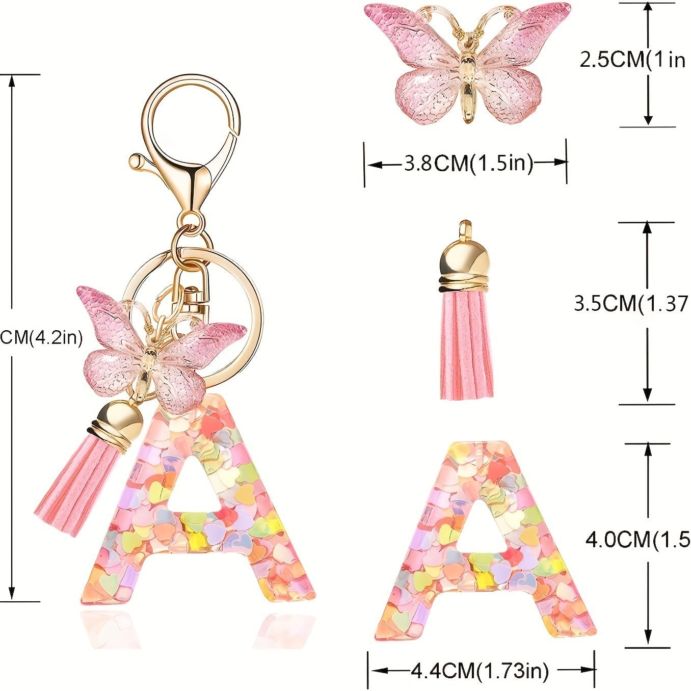 🔥BUY 2 GET 1 FREE 🎁Butterfly Letter Keychain Tassel Design Vibrant Durable Lightweight Gift