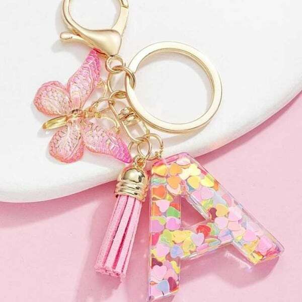 🔥BUY 2 GET 1 FREE 🎁Butterfly Letter Keychain Tassel Design Vibrant Durable Lightweight Gift