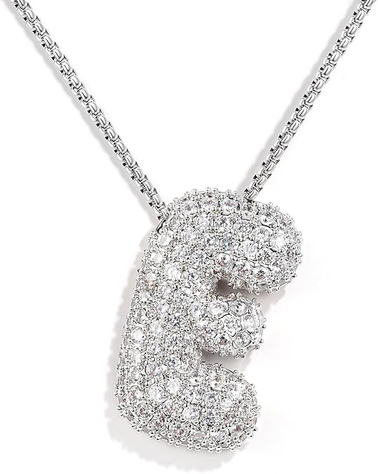 【LAST DAY 49% OFF】Bubble Initial Diamond Necklace