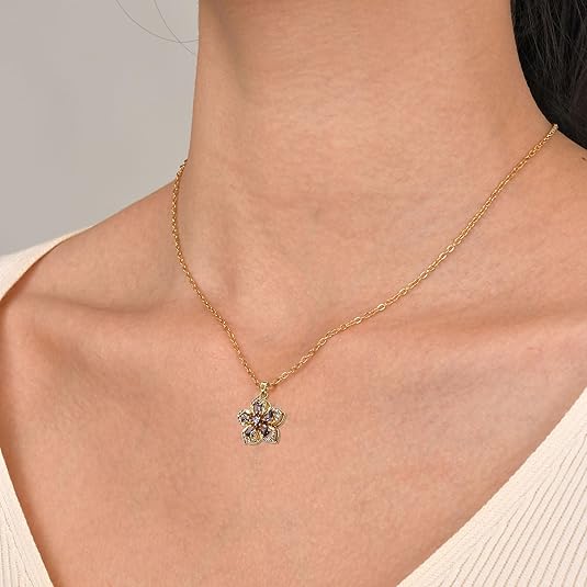 Special Price $11.99 Only Today⏰Rotatable Flower Design Trendy Charm Necklace🌸