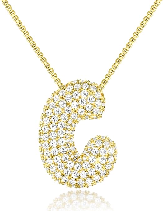 【LAST DAY 49% OFF】Bubble Initial Diamond Necklace