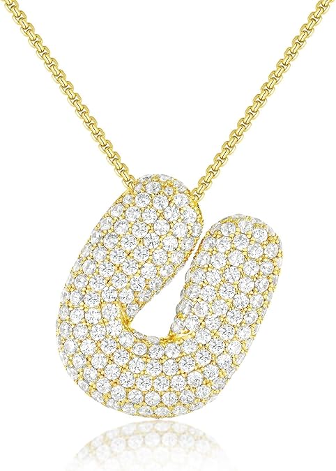 【LAST DAY 49% OFF】Bubble Initial Diamond Necklace