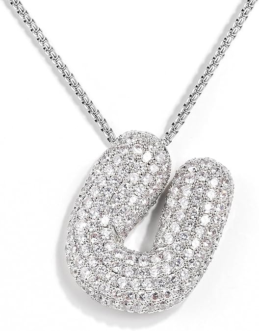 【LAST DAY 49% OFF】Bubble Initial Diamond Necklace