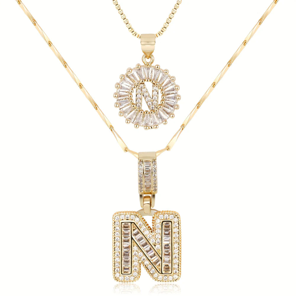 【LAST DAY 48% OFF】2 Pack - Initial Letter Pendant Necklaces