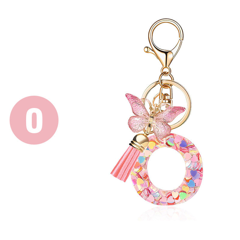 🔥BUY 2 GET 1 FREE 🎁Butterfly Letter Keychain Tassel Design Vibrant Durable Lightweight Gift
