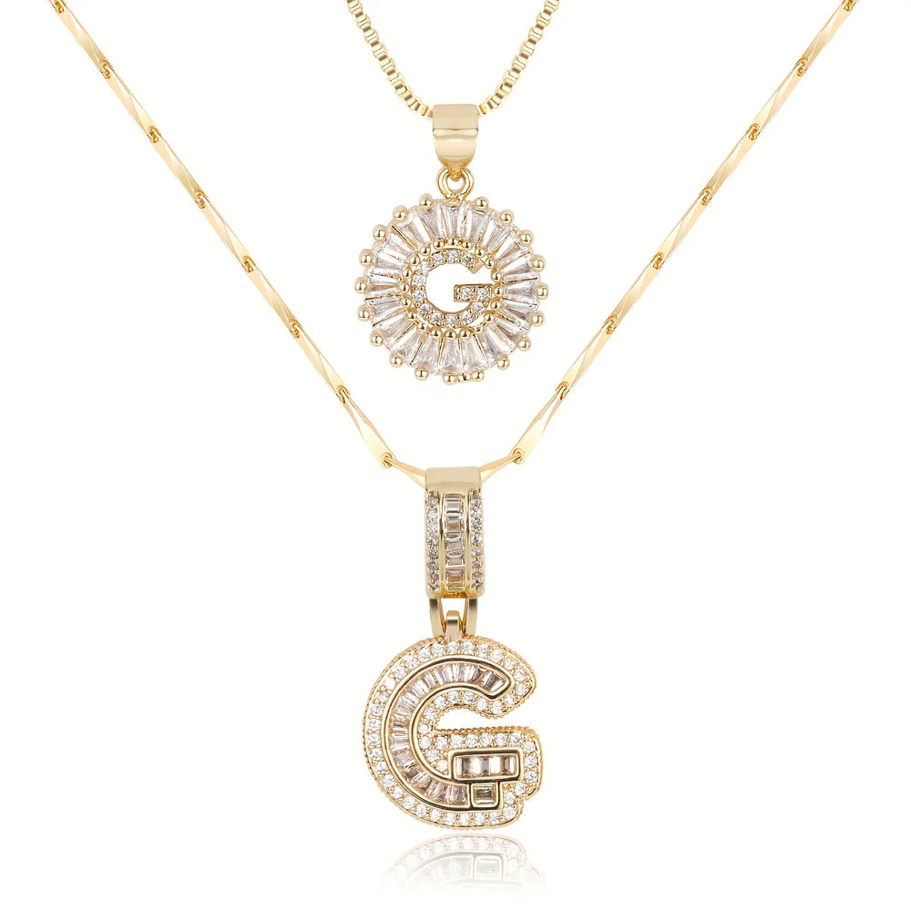 【LAST DAY 48% OFF】2 Pack - Initial Letter Pendant Necklaces