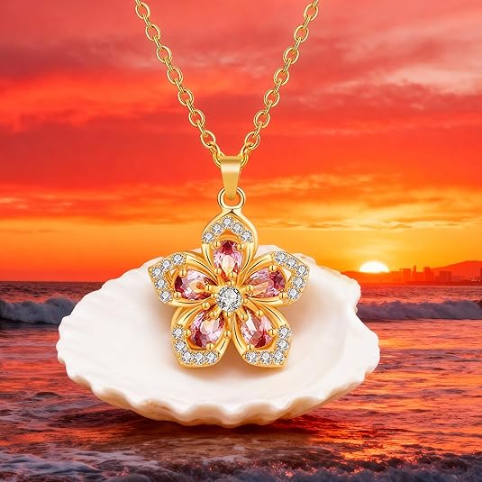 Special Price $11.99 Only Today⏰Rotatable Flower Design Trendy Charm Necklace🌸