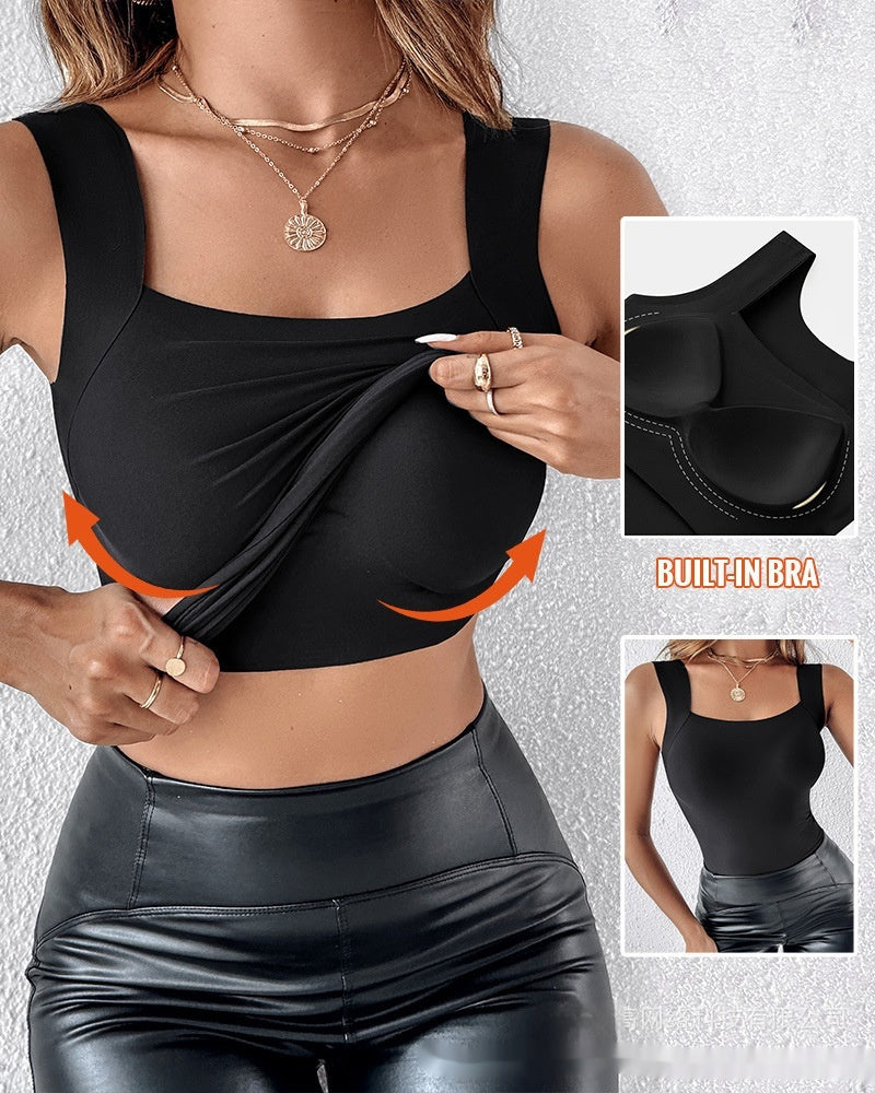 š„U Neck Shapewear Built-in Bra Tank