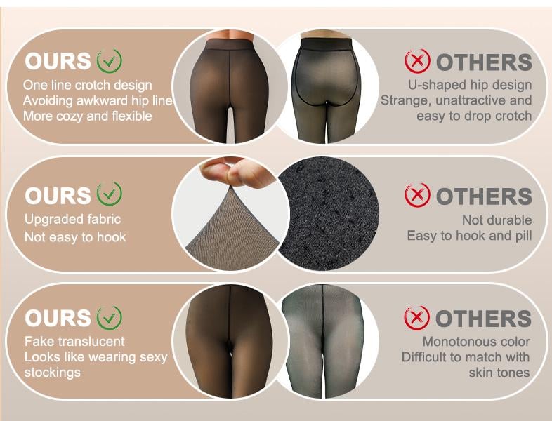 Just Only $16.99🔥Seam Translucent Fleece Lined Tights