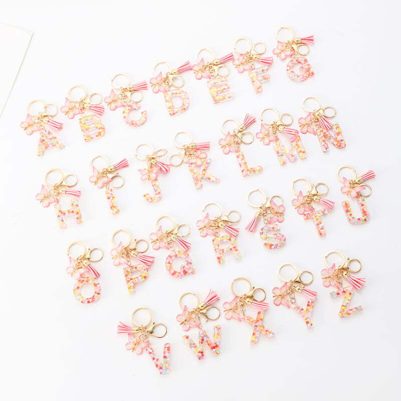 🔥BUY 2 GET 1 FREE 🎁Butterfly Letter Keychain Tassel Design Vibrant Durable Lightweight Gift