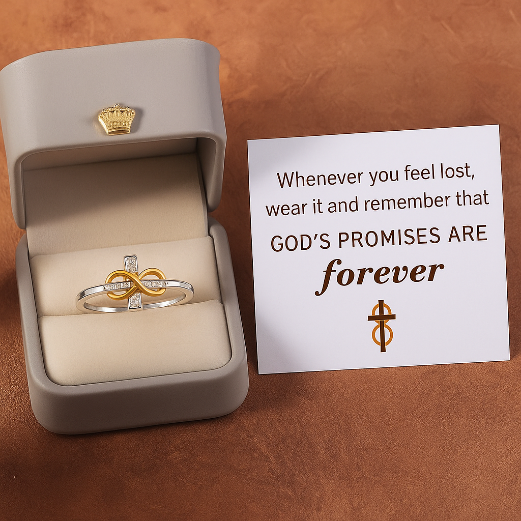 GODS' PROMISES ARE FOREVER INFINITY CROSS RING
