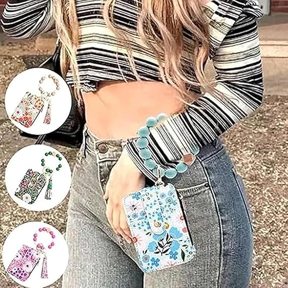 🌸Women's Floral Print Leather Card Bag