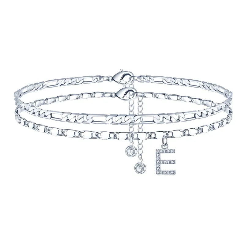 【LAST DAY 49% OFF】2 Pack - Initial Letter Pendant Anklets Set