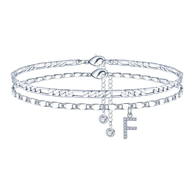 【LAST DAY 49% OFF】2 Pack - Initial Letter Pendant Anklets Set