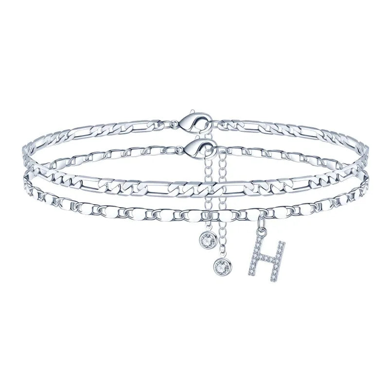 【LAST DAY 49% OFF】2 Pack - Initial Letter Pendant Anklets Set