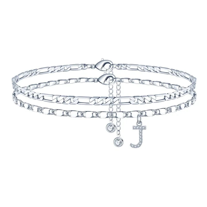 【LAST DAY 49% OFF】2 Pack - Initial Letter Pendant Anklets Set