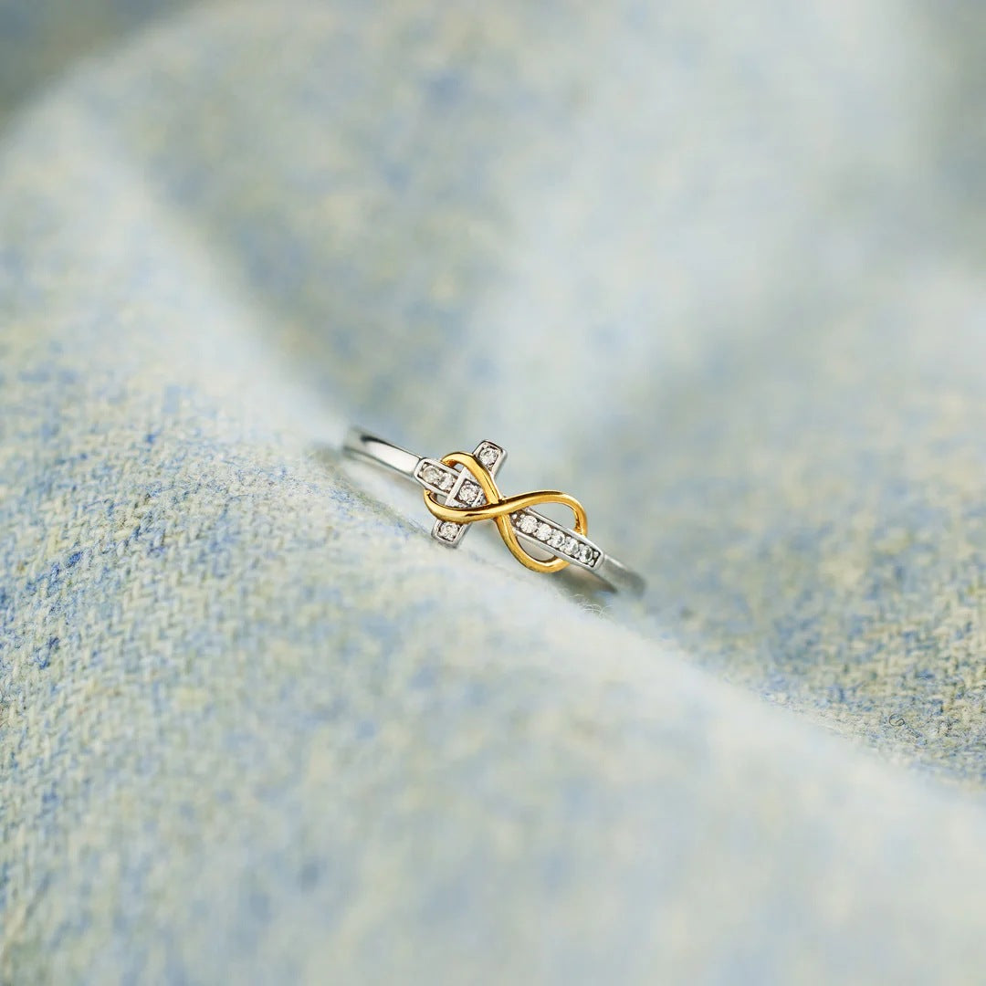 GODS' PROMISES ARE FOREVER INFINITY CROSS RING