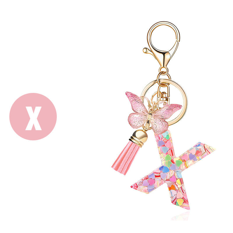 🔥BUY 2 GET 1 FREE 🎁Butterfly Letter Keychain Tassel Design Vibrant Durable Lightweight Gift