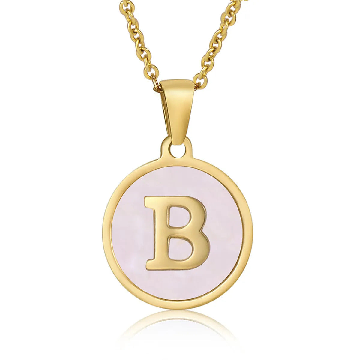 A-Z Letter Charms Round Enamel Alphabet Initial Necklace