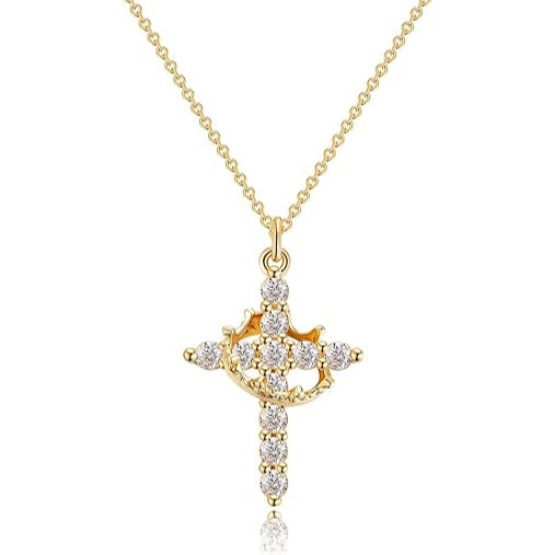 The Eternal Cross & Crown Necklace