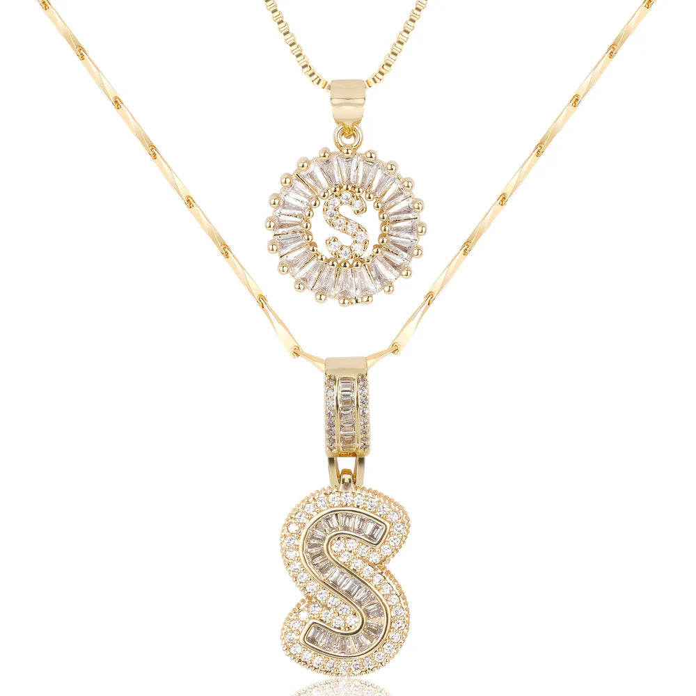 【LAST DAY 48% OFF】2 Pack - Initial Letter Pendant Necklaces