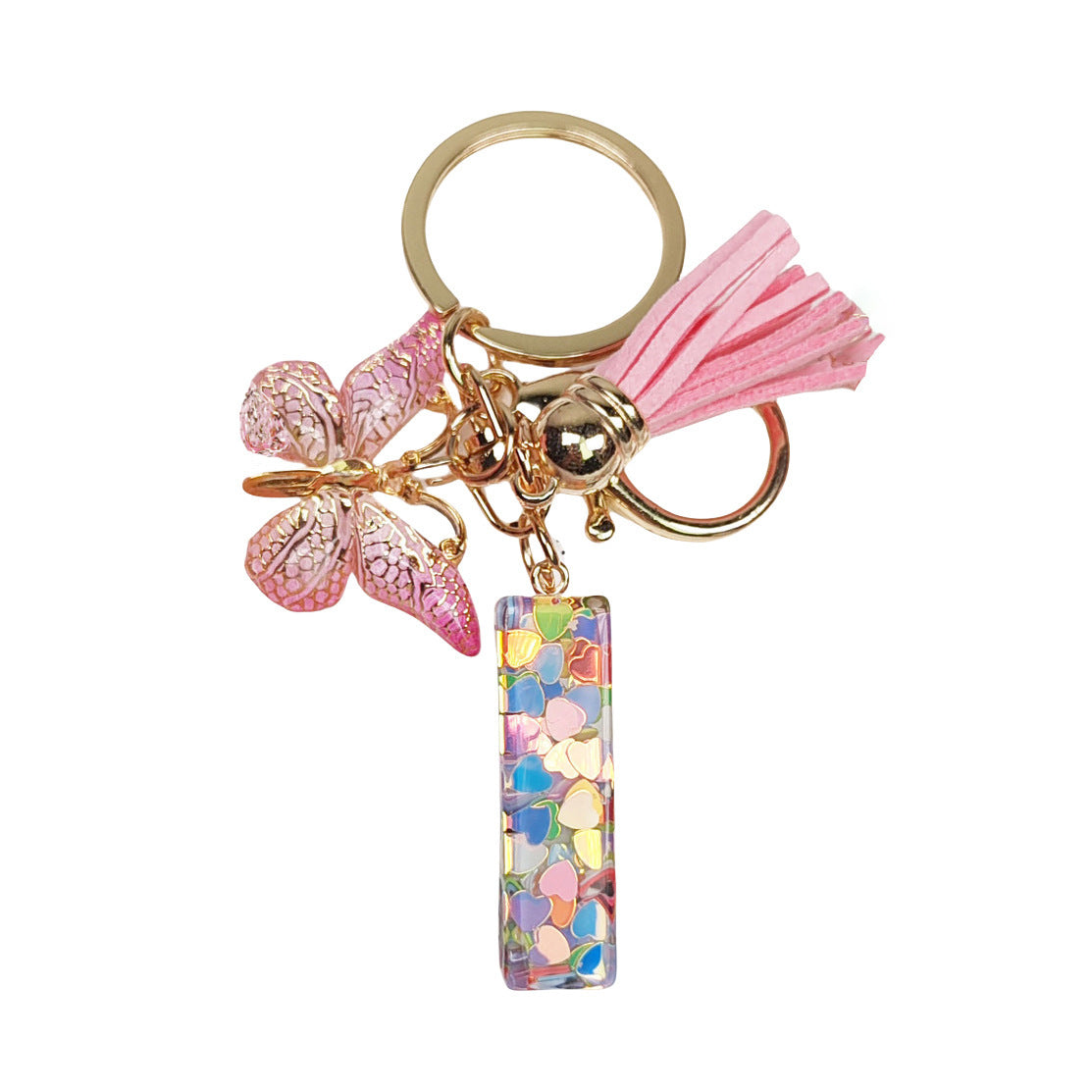 🔥BUY 2 GET 1 FREE 🎁Butterfly Letter Keychain Tassel Design Vibrant Durable Lightweight Gift