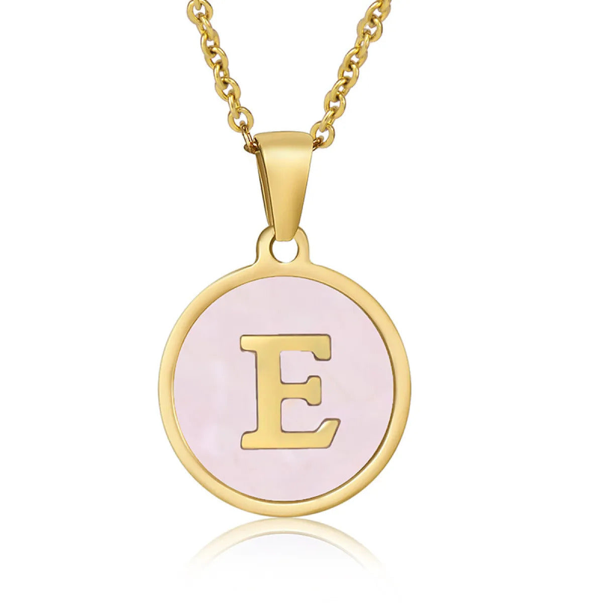 A-Z Letter Charms Round Enamel Alphabet Initial Necklace