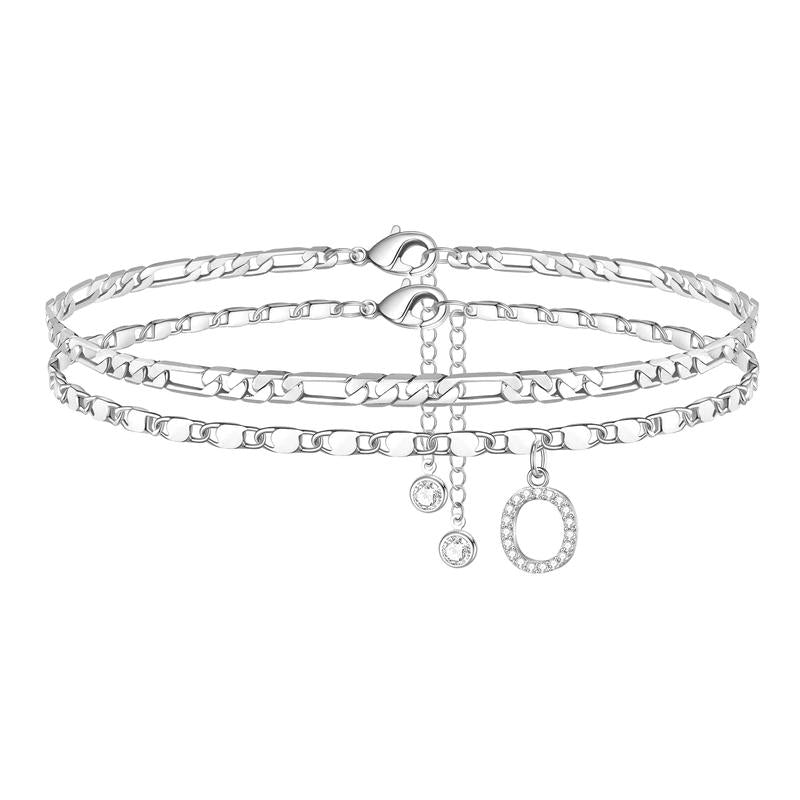 【LAST DAY 49% OFF】2 Pack - Initial Letter Pendant Anklets Set