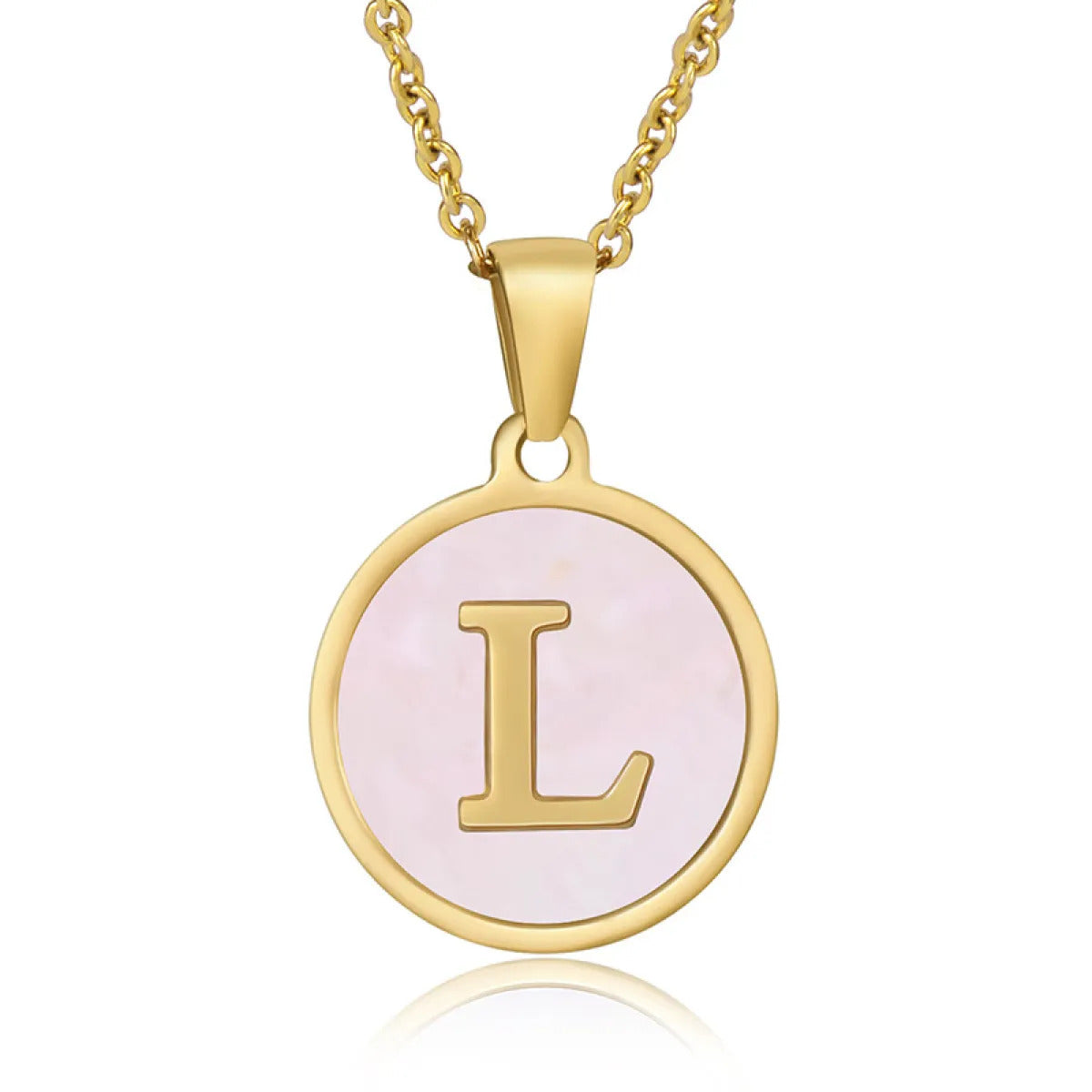 A-Z Letter Charms Round Enamel Alphabet Initial Necklace