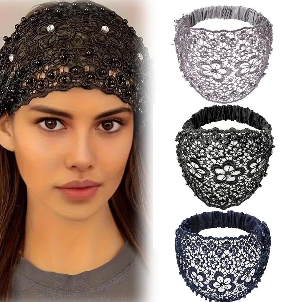 🔥Last Day Buy 1 Get 2 Free🔥Boho-chic Crystal & Pearl Embellished Wide Headbands