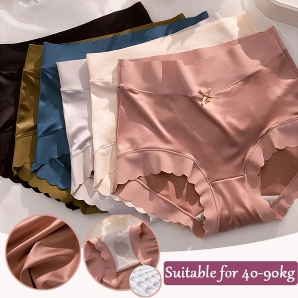 Pay1 Get 3(3packs) Premium Satin Antibacterial Ice Silk Moisture-absorbing Panties