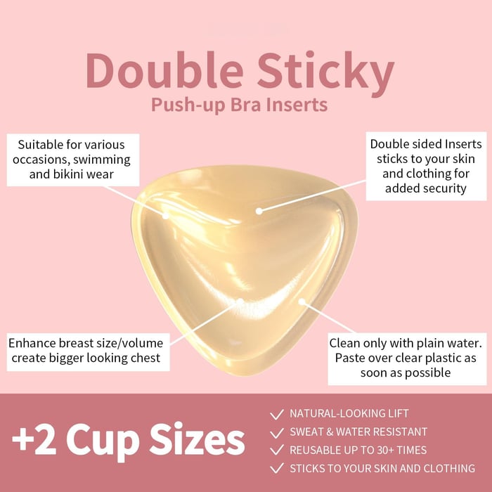 Sticky Bra Inserts - Washable & Reusable, Instant Lift🔥(Latex-free and Allergy-friendly)