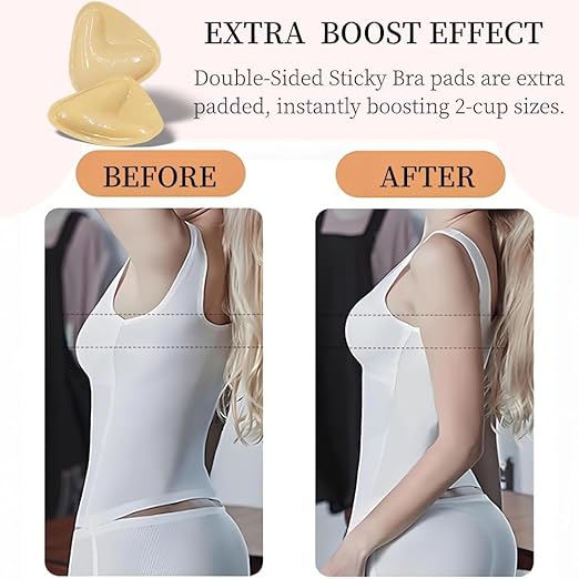 Sticky Bra Inserts - Washable & Reusable, Instant Lift🔥(Latex-free and Allergy-friendly)