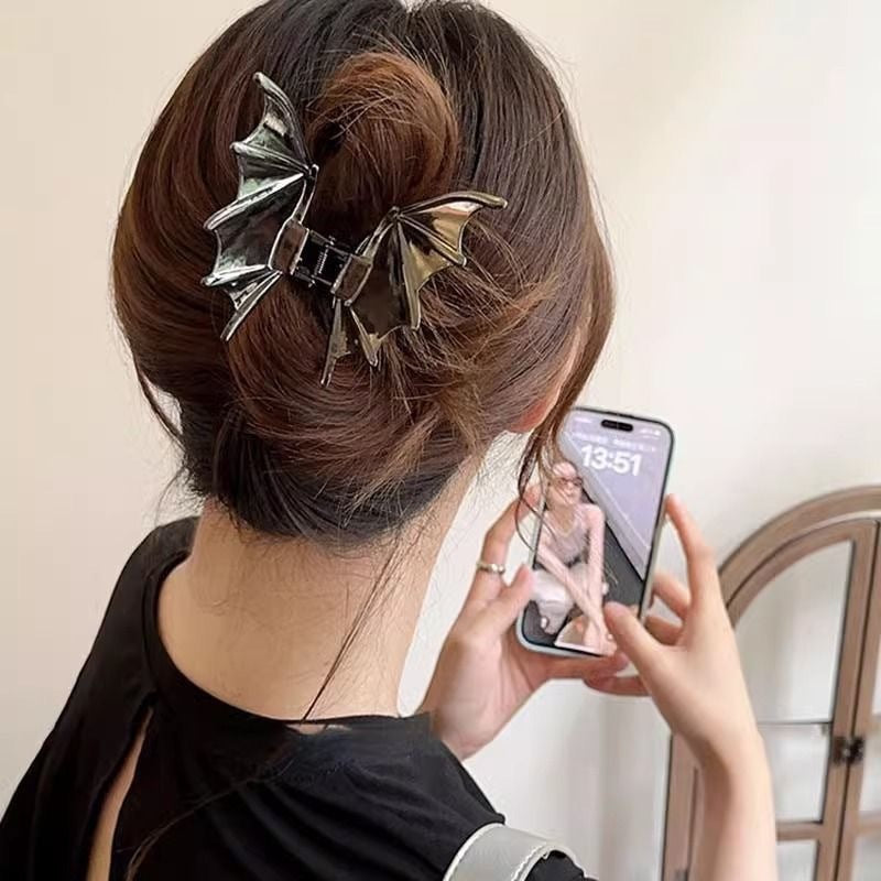 Punk Style Ponytail Hair Accessories -Halloween Bat Hair Claw
