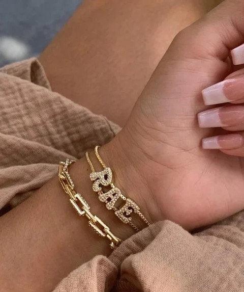 DIY Name Bracelet Necklace 26 English Letters Pendant Parts
