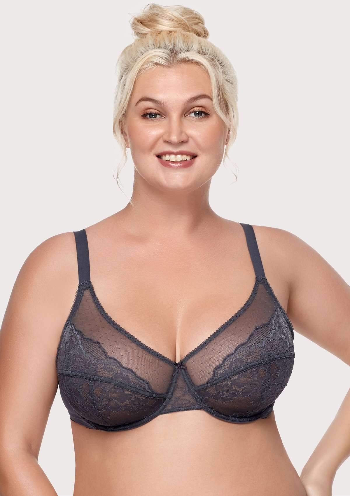 🔥LAST DAY 49% OFF🔥Minimizer Bra for Women - Plus Size Mermaid Scales Lace Bra Full Coverage for Heavy Breast