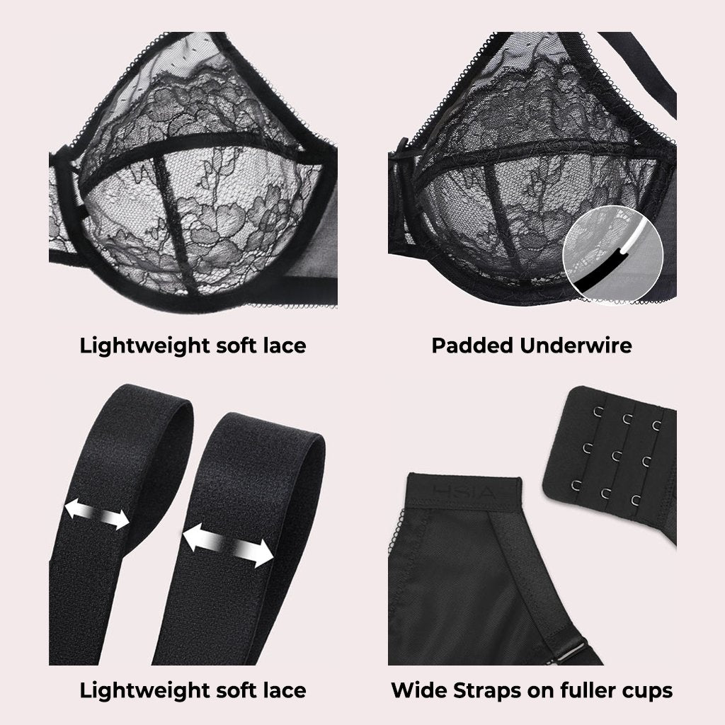 🔥LAST DAY 49% OFF🔥Minimizer Bra for Women - Plus Size Mermaid Scales Lace Bra Full Coverage for Heavy Breast