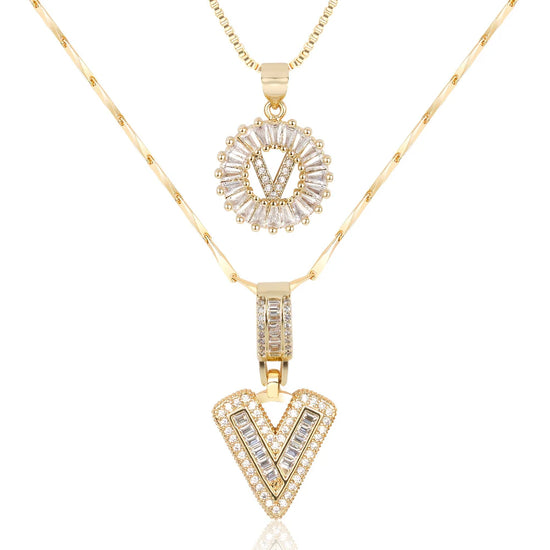 【LAST DAY 48% OFF】2 Pack - Initial Letter Pendant Necklaces