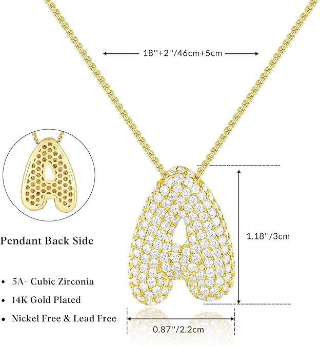 【LAST DAY 49% OFF】Bubble Initial Diamond Necklace