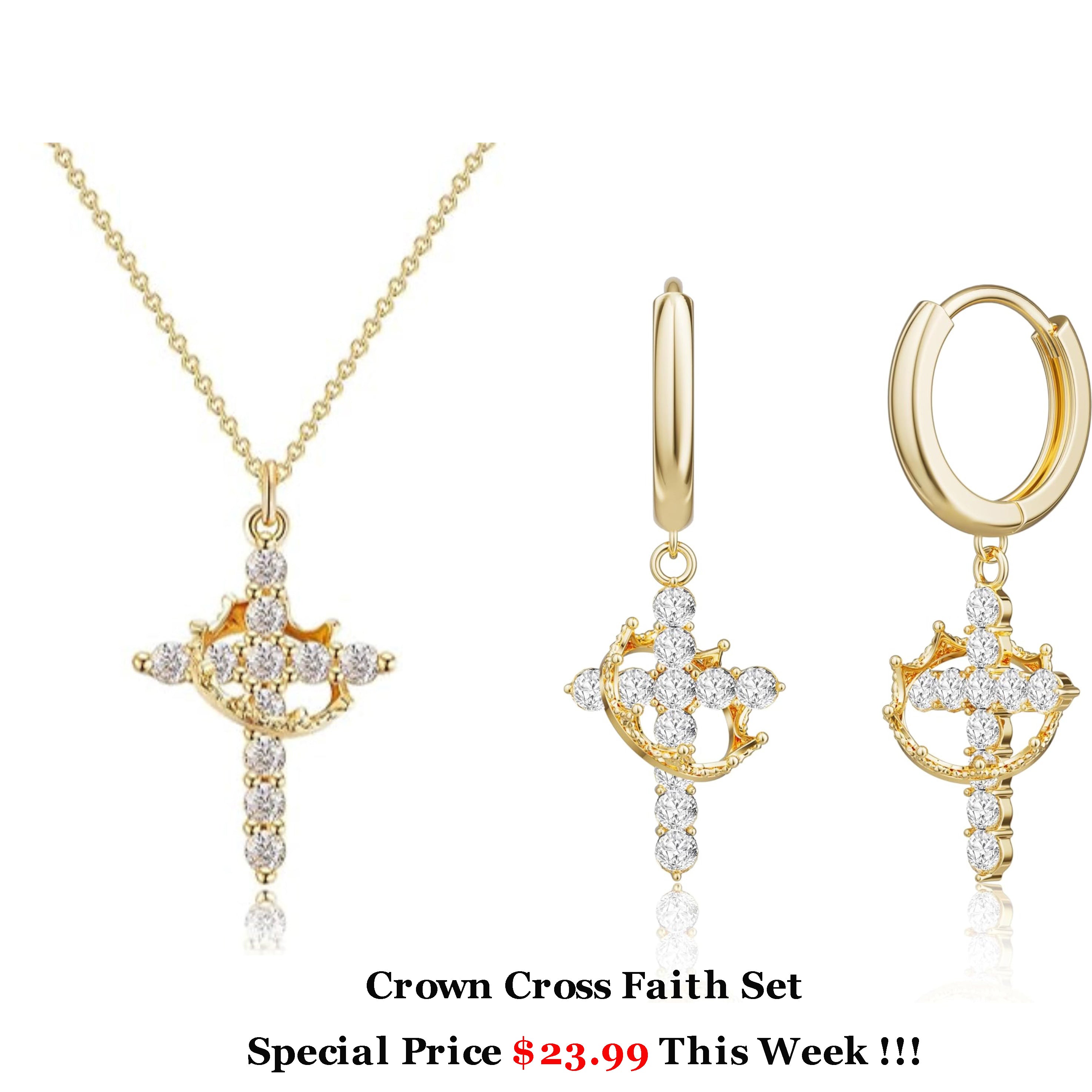 The Eternal Cross & Crown Necklace