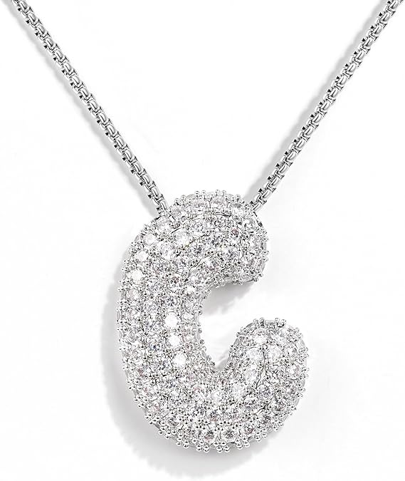 【LAST DAY 49% OFF】Bubble Initial Diamond Necklace